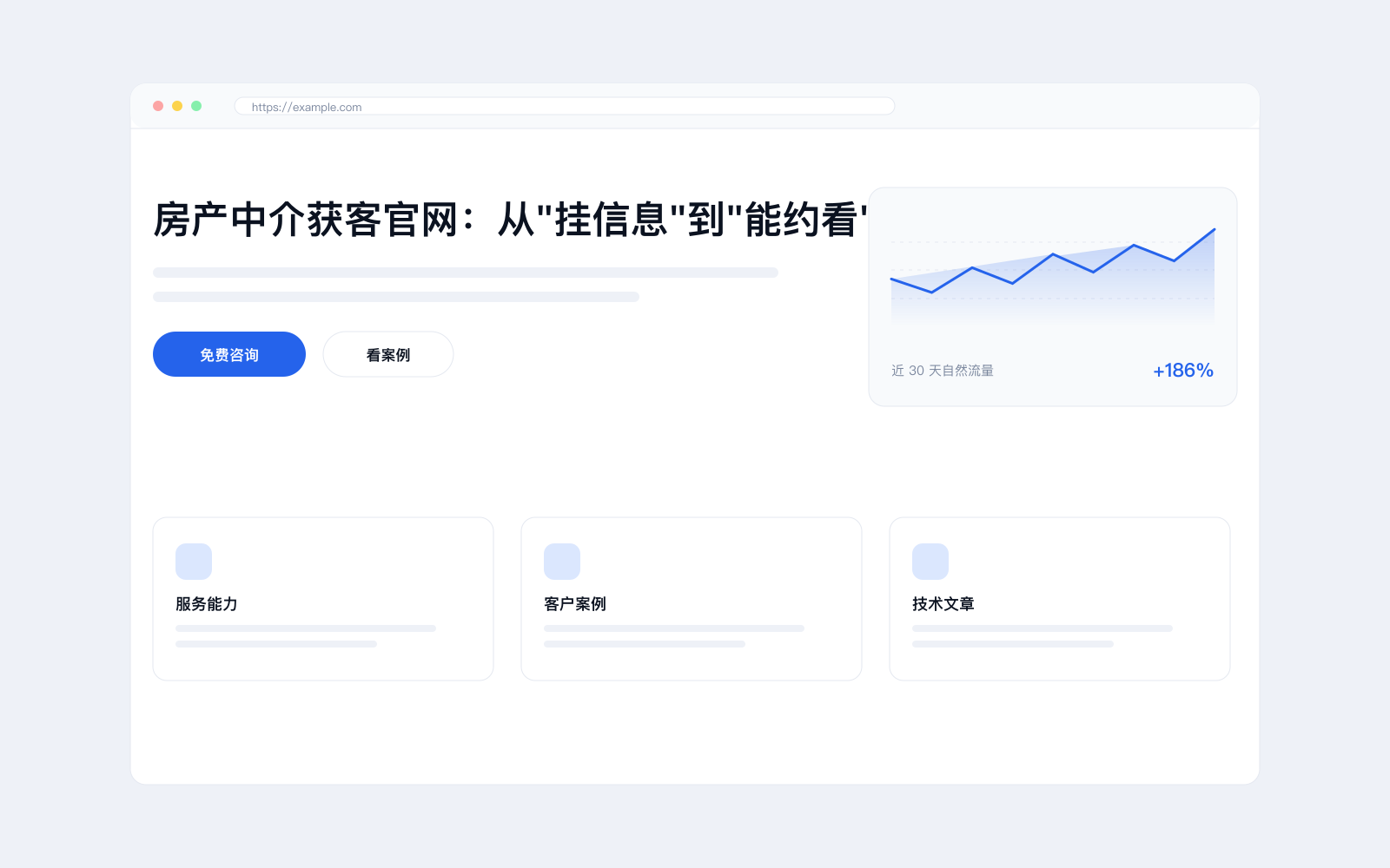 房产中介获客官网：从"挂信息"到"能约看" 项目截图